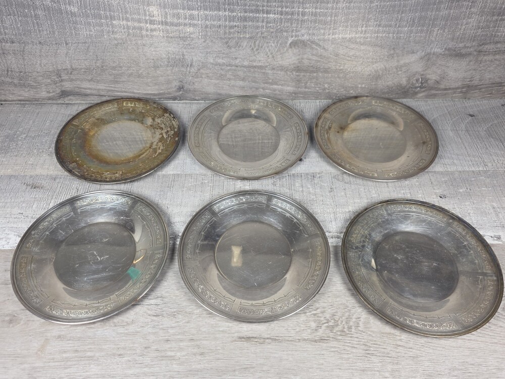Vtg Community Plate Silverplate 6 Plate 6" Lot Floral Border Pattern 14952 bin4